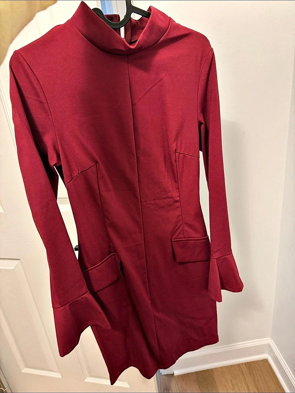 Red Long Sleeve Mini Dress Like New